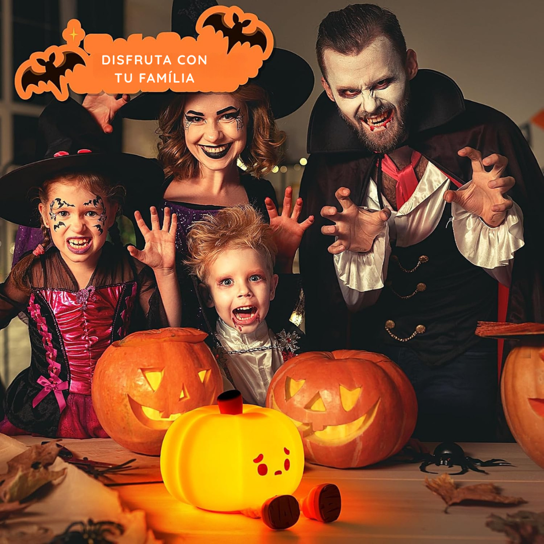 Linda lámpara nocturna de calabaza de silicona