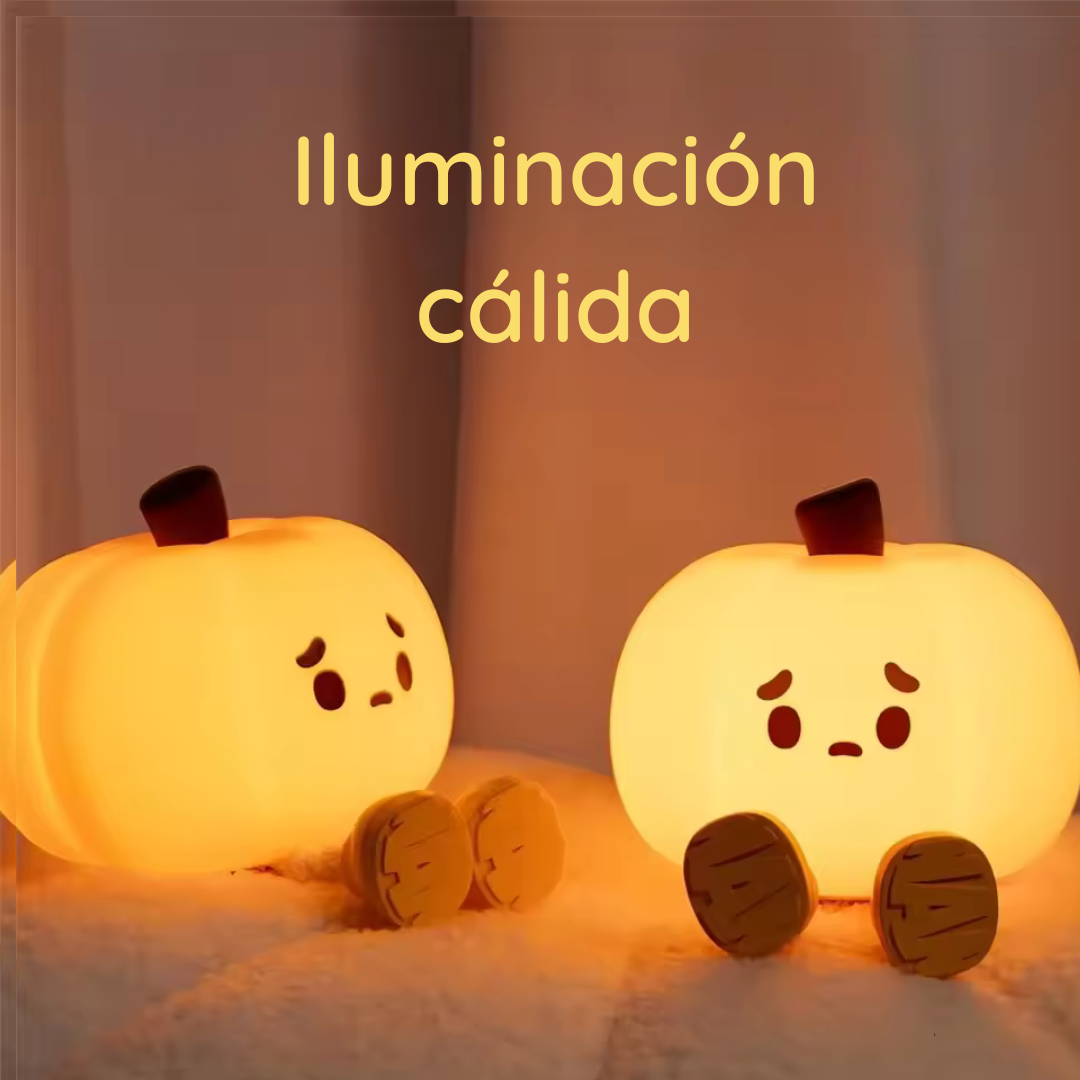 Linda lámpara nocturna de calabaza de silicona