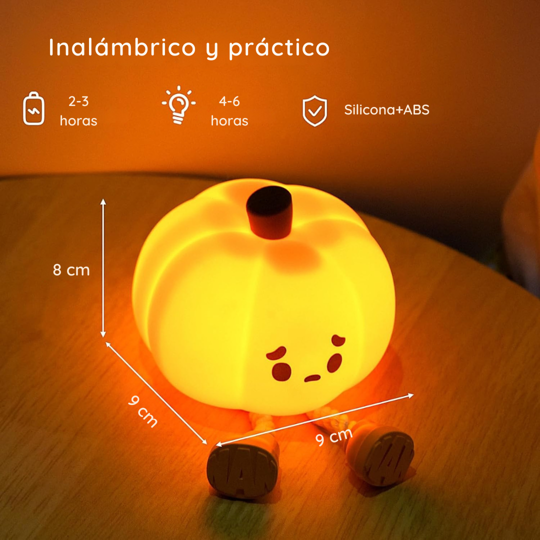 Linda lámpara nocturna de calabaza de silicona